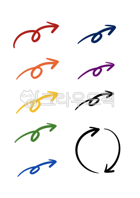 화살표,색연필,ppt,빨간펜,색연필그림,ppt화살표,누끼,아이콘,필기,판서,공부,꾸밈,지표,무지개,공지,빨간펜png