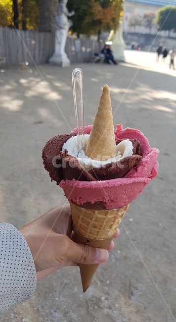 아이스크림,사람손,길거리,젤라또,디저트,해외