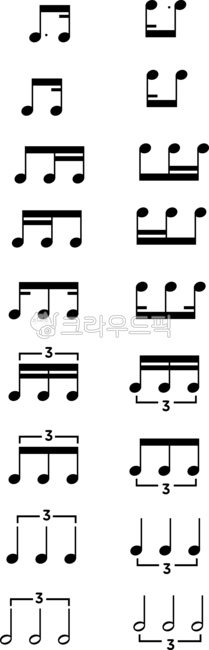 음표,음절표,잇단음표,musicalnote,셋잇단음표,점음표,한박자,반박자,두박자,온음표