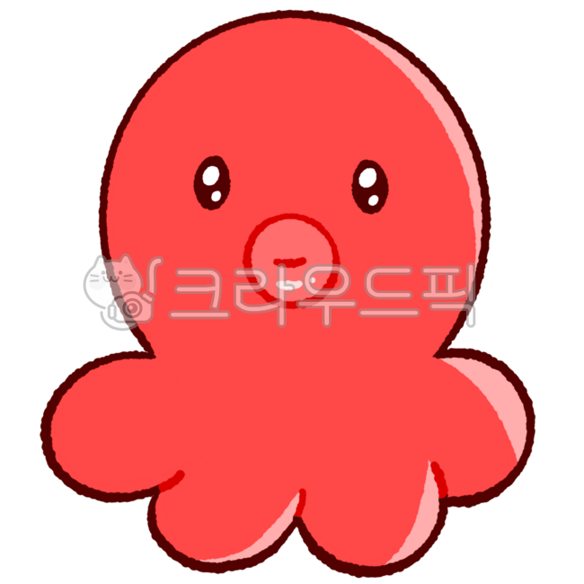 Octopus,octopus illustration,sea creature,cute,red,png without background,sticker