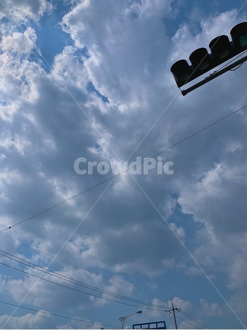 nature,자연,파랑,신호등,하늘,sky,구름,cloud