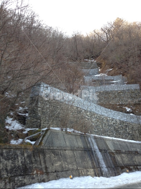 산,겨울,눈,얼은물,나무