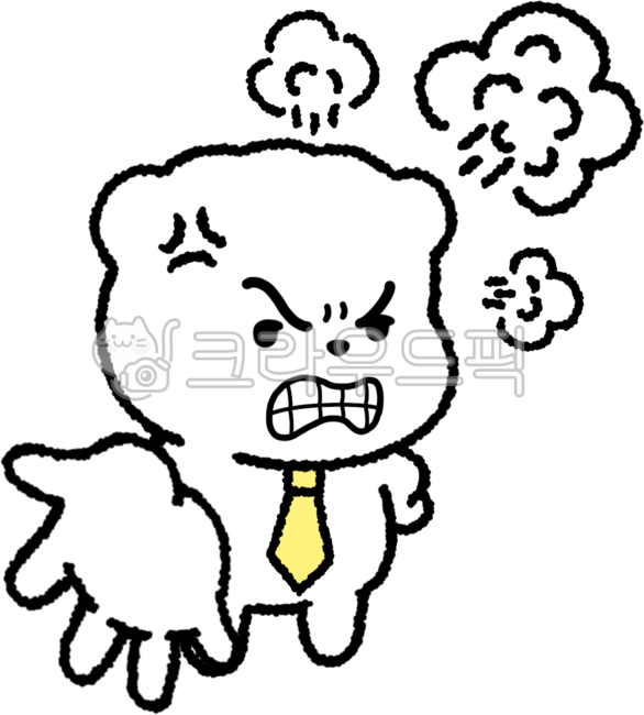 강아지,캐릭터,이모티콘,손그림,귀여운,회사원,직장인,일상,감정표현,감정,요구하는,화난,짜증난,분노,손내미는