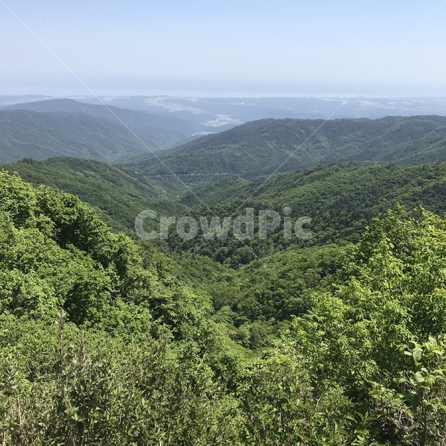 산,초록색,봄,경치,하늘
