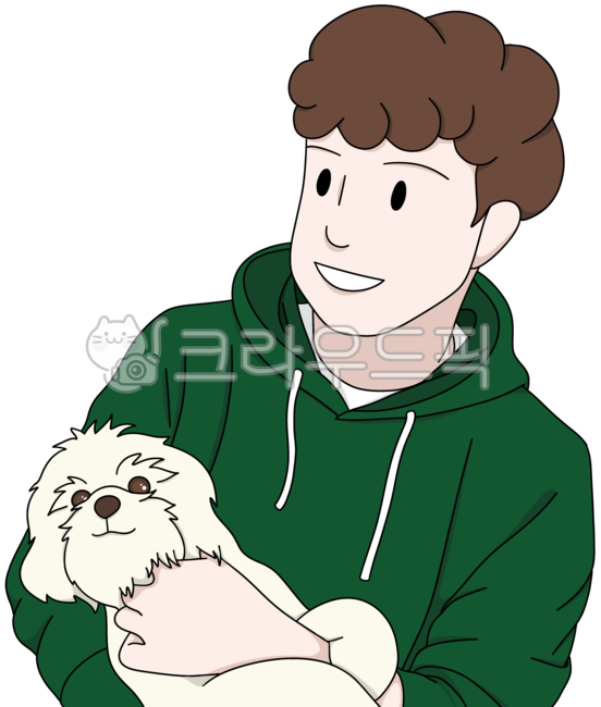 강아지,안고있는,남자,남성,person,사람,dog,puppy,후드티,green,애견,애견인,견주,개,반려견