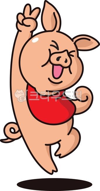 돼지,돼지캐릭터,돼지일러스트,돼지그림,돼지고기,삼겹살,돼지갈비,족발,보쌈,식당캐릭터,식당,환호,기쁨,승리,삼겹살2인분추가