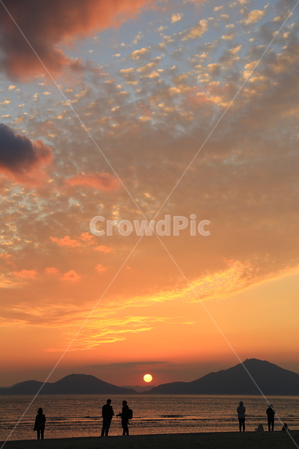 일몰,바다,석양,자연,노을