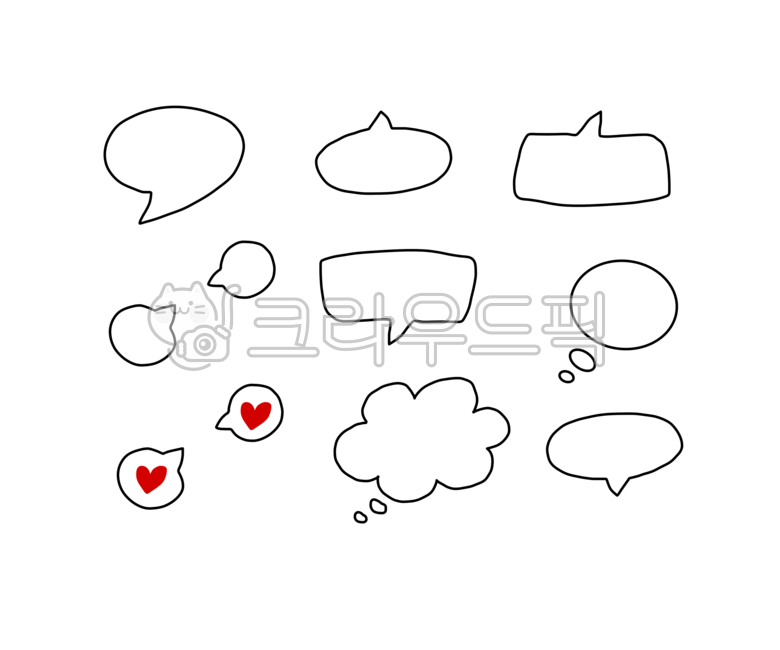 말풍선,일러스트,손그림,하트,꾸미기,다이어리,메모장,구름,생각,말풍선일러스트,말풍선그림,그림,펜,학습지,말주머니