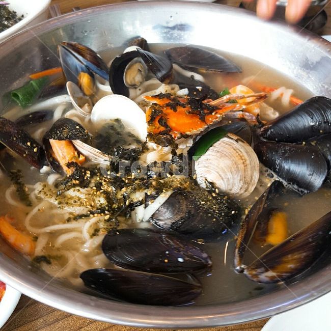 해물칼국수,시원한,조개,홍합,회식
