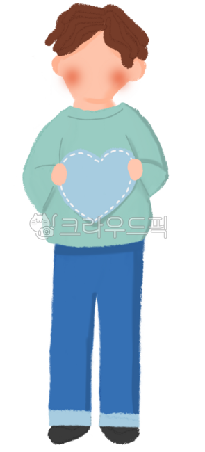 Boy,male child,child character,children's illustration,character illustration,heart,heart cushion,love,expression of affection,confession,lover,Valentine's Day,emotional illustration,warm illustration,soft atmosphere,pastel tone,ha