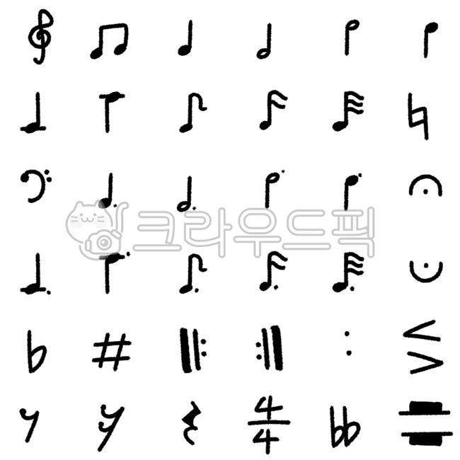 음표, 악보, 음표이미지, 쉼표, 음악, 사진,이미지,일러스트,캘리그라피 - 화홍2작가