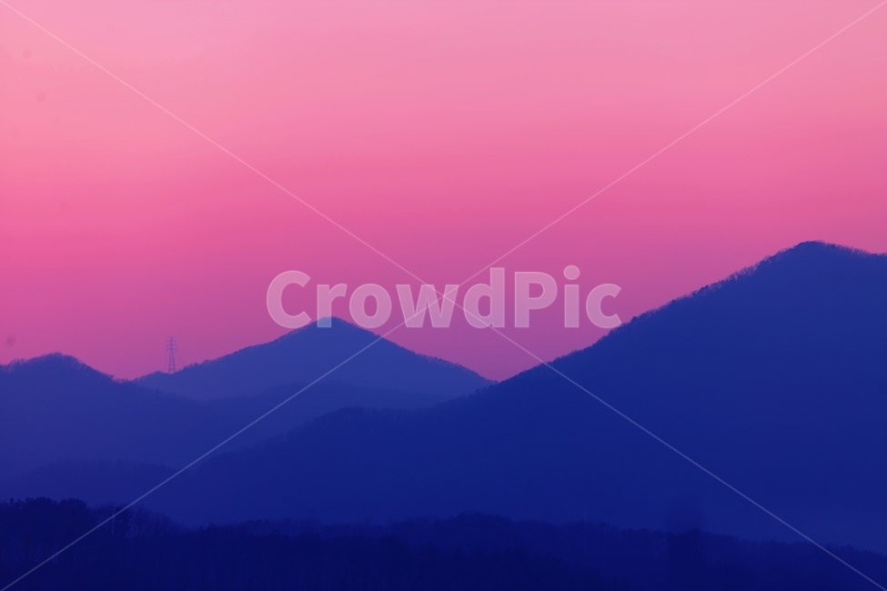 석양,mountainrange,outdoors,sunset,노을