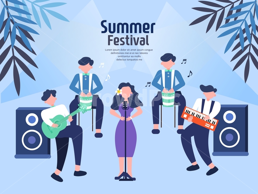 기타,음악,음악회,연주회,트로피칼,여름,축제,행사,이벤트,트로피컬,여름,계절,summer,season,축제,행사,festival,carnival,event,악기,음향기기,musical instrument,musical equipment,그래픽,일러스트레이션,graphic,illustration