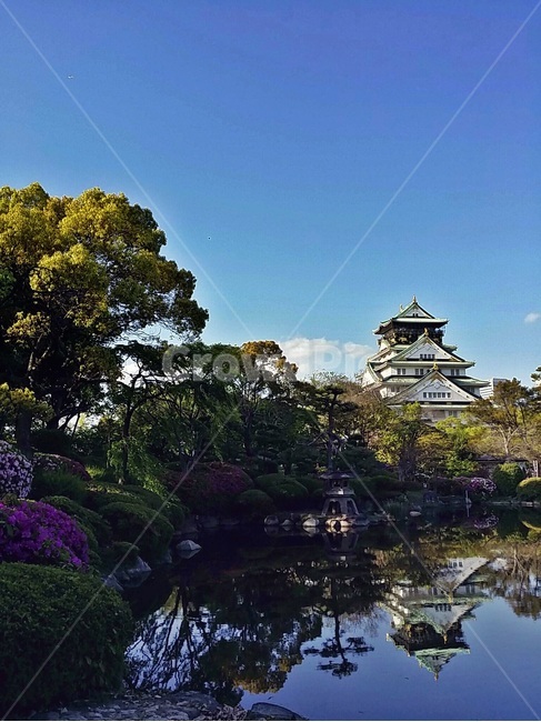 오사카성,성,연못,반영,reflection,랜드마크,landmark,tourist attraction,해외,외국,세계,foreign,oversea,world,세계랜드마크,해외랜드마크,외국랜드마크,world landmark,world tourist attraction,architecture,건축물,building,건물