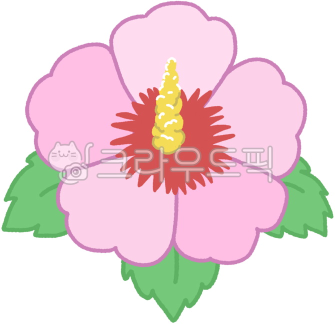 무궁화,우리나라,꽃,일러스트,그림,드로잉,디자인,심볼,아이콘,한국적인,무궁화꽃
