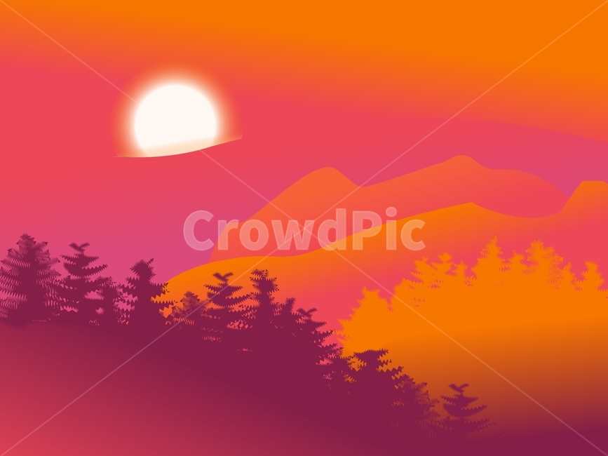 일러스트,그래픽,일출,색감,풍경,그라데이션,illustration,graphic,sunrise,color,gradation,mountain,산,그래픽,일러스트레이션,graphic,illustration