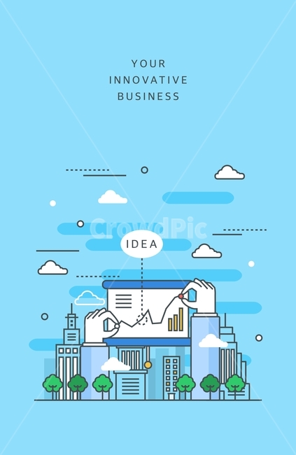 그래프,손,도시,도심,나무,비즈니스,라인,라인일러스트,산업,industry,industrial,비즈니스,사업,business,service,work,그래픽,일러스트레이션,graphic,illustration