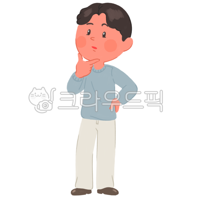 남성,고민,캐릭터,고민하는,궁금한