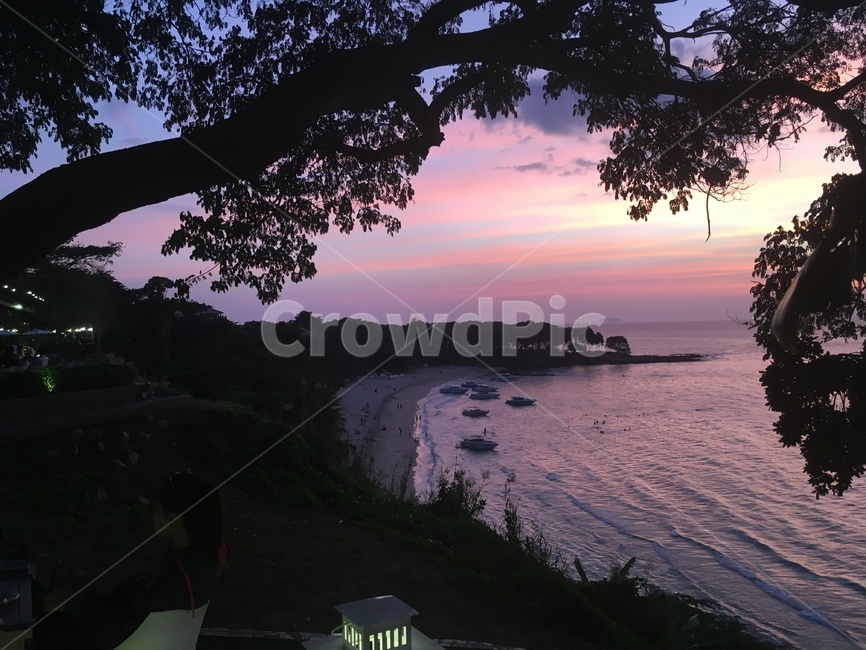 해변,산호섬,휴가,여름휴가,바닷가,일몰,노을