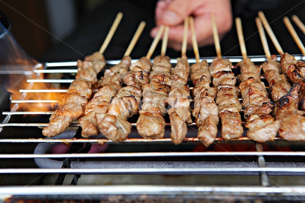 chicken,street food,Chicken Skewers,meat,fire,Kkoji,grill,food,roast