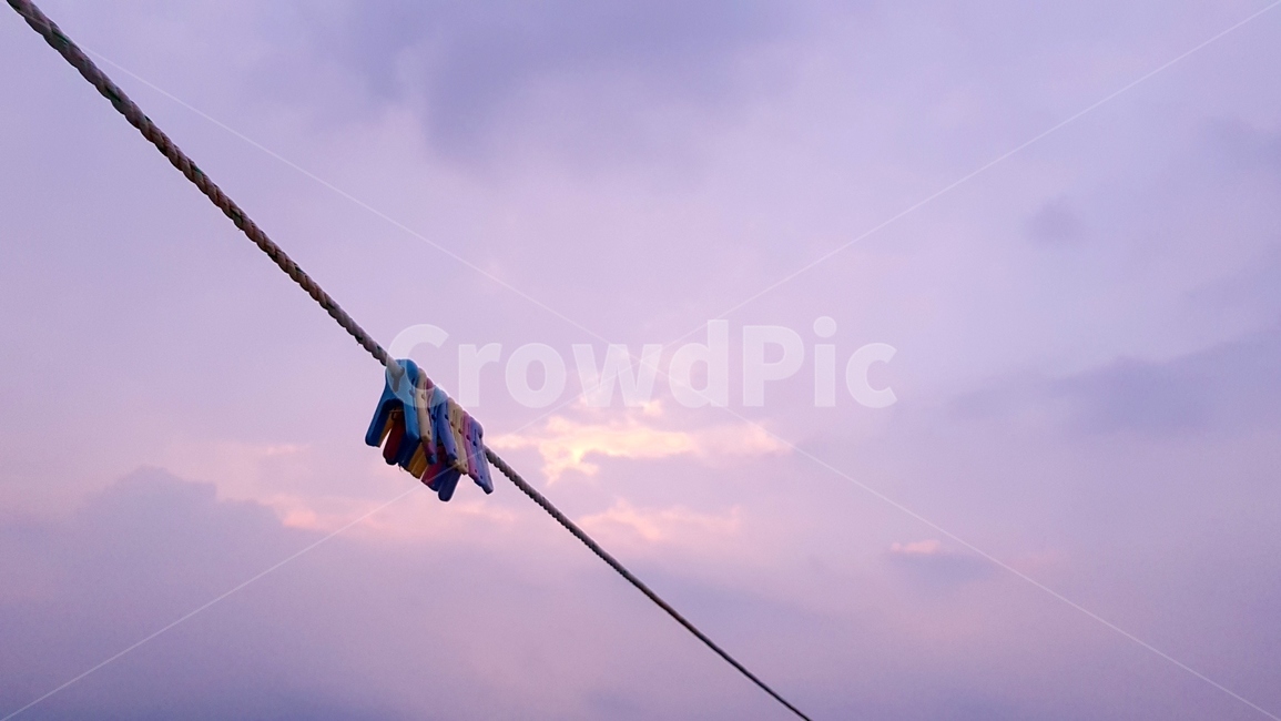 sunset,sky,cloud,clothespin,color,blue