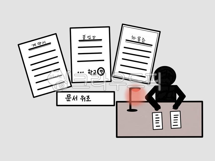 사문서위조,문서위조,문서위조일러스트,공문서위조,문서위조죄,사기,문서