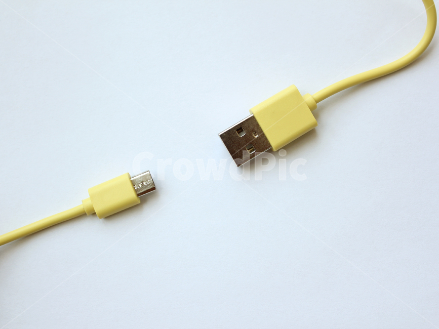 cable,connect,connection,connector,cord,digital,electric,industry,lan,line,link,macro,network,object,plug,usb,wire,yellow,연결선,케이블,디지털,전기선,전기,랜,랜선,네트워크,라인,노란색,노랑,전기줄,줄,흰배경,전선