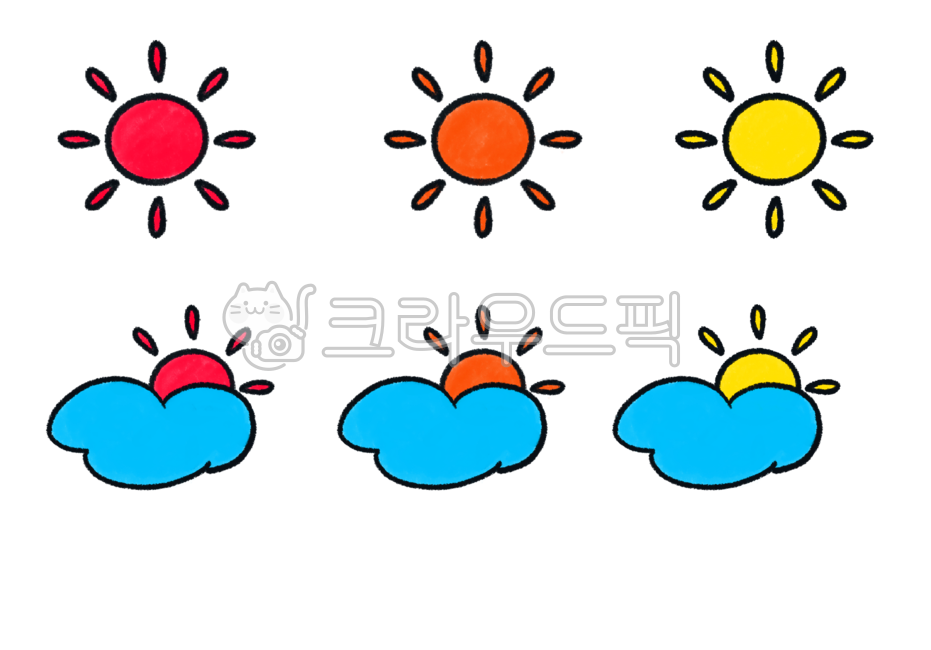 해그림,해,햇빛,해일러스트,해삽화,빨간해,빨강해,주황해,노란해,노랑해,해구름,흐림,날씨,일기예보,날씨일러스트,다꾸,다이어리꾸미기,누끼,맑음