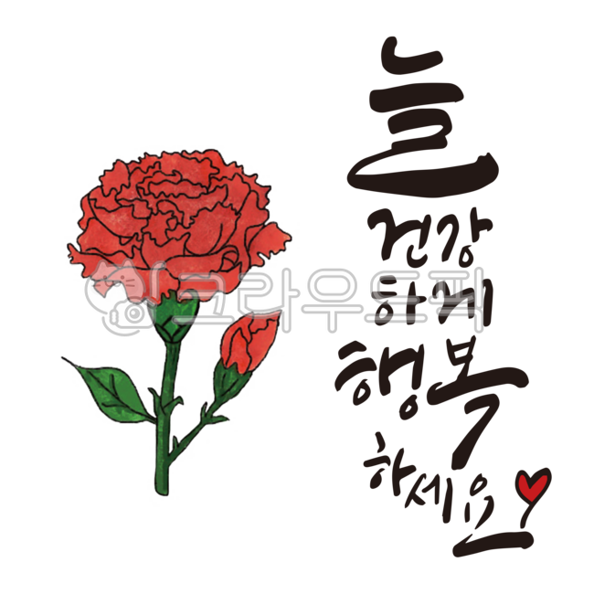 건강,건강하세요,어버이날,어버이,어버이날문구,어버이날캘리그라피,어버이날카드,캘리그라피,행복,행복하세요,손글씨,붓글씨,누끼,카네이션