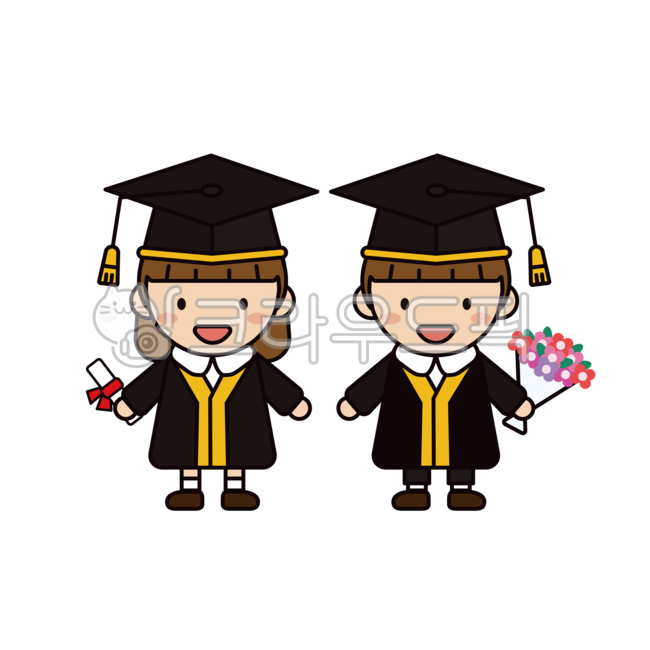 졸업, 졸업식, 남자, 여자, 아이, 사진,이미지,일러스트,캘리그라피 - muuna작가