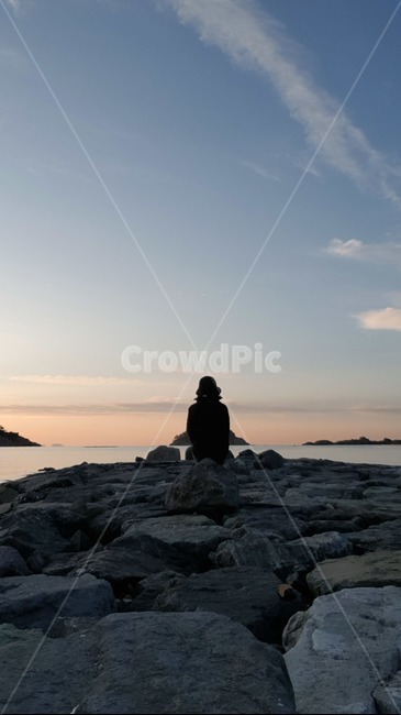 가을,노을,바다,여자뒷모습,혼자,하늘,자연,nature