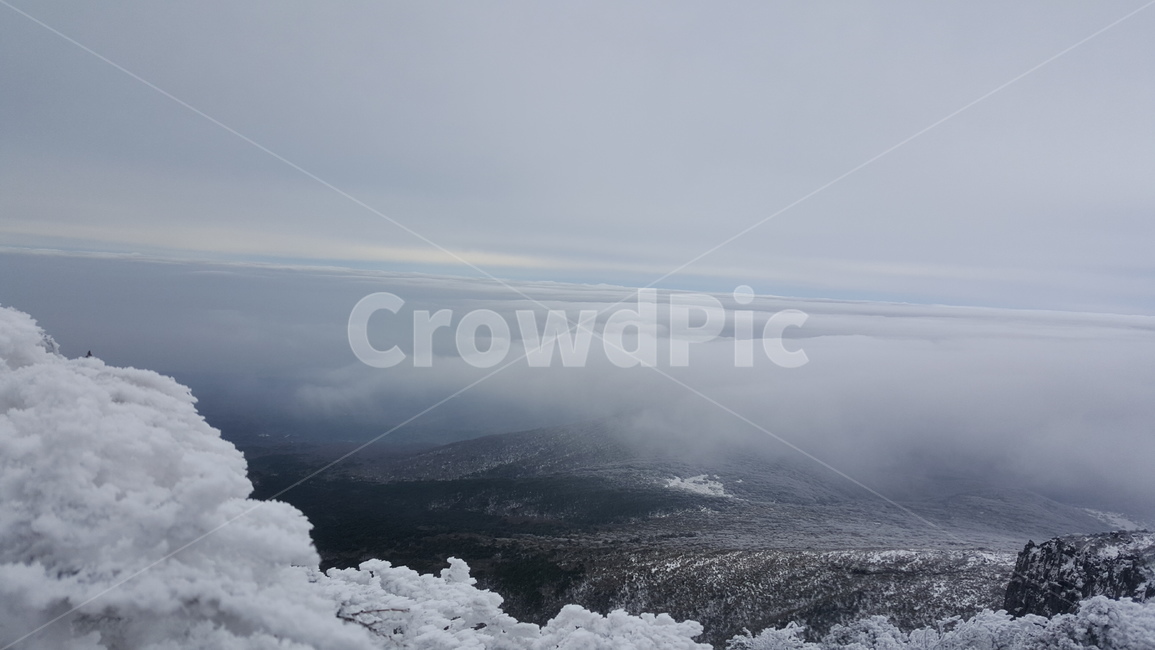 제주도,한라산,눈,한라산전경,구름