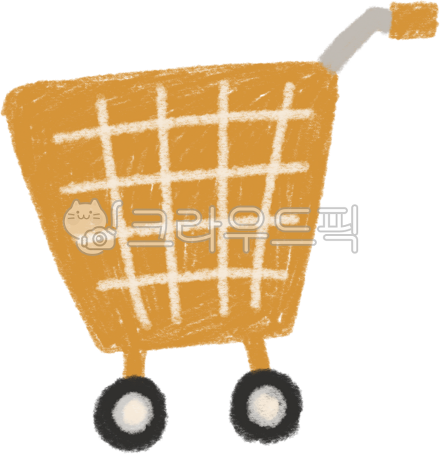 일러스트,손그림,그림,색연필,카트,쇼핑