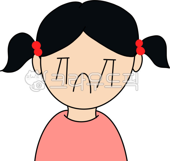 우는아이,여자아이,양갈래머리,여자사람,소녀,초등학생