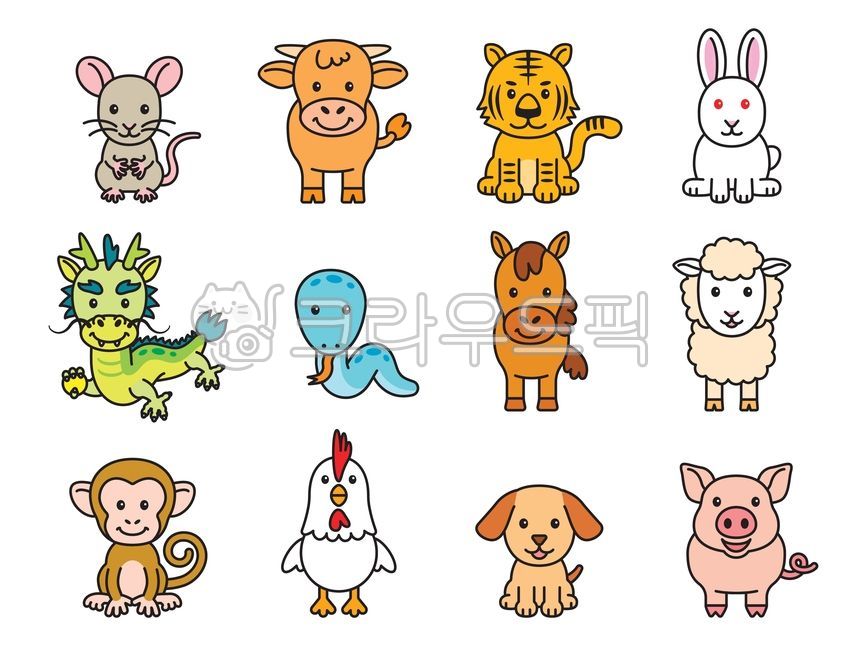 monkey,foal,year,cow,dragon,pig,rabbit,animal collection,farm,animals,doggy,zodiac magic,new year,new year fortune,rat,Zodiac signs,myojinshao,tiger,12 zodiac signs,horse,animal illustration,puppy,compatibility,dog,zodiac illustration,chicken,snake,fortun