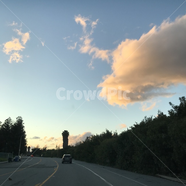 구름,하늘,석양,노을,저녁,미국,자동차,도로,자연,풍경,nature,landscape,road,highway,고속도로,freeway,고속 도로