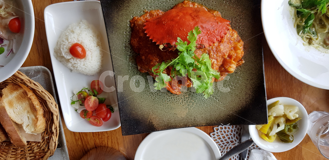 게,게밥,게장밥,요리,게요리,방울토마토,빨간색,토마토소스,식사,점심,맛집,게장,밥,food,갑각류