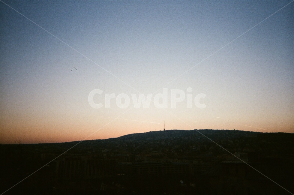 sunset,노을,landscape,풍경,필름카메라,filmcamera,감성,분위기,orange,blue,mountain,푸른,주황,산,전경