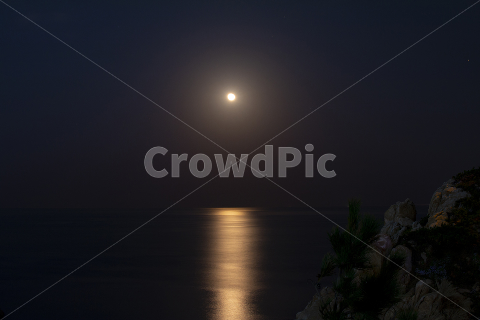 nature,자연,달,moon,바다,보름달,바닷가,야경,ocean,해안선,야경,밤,풍경,nightscape,night,landscape