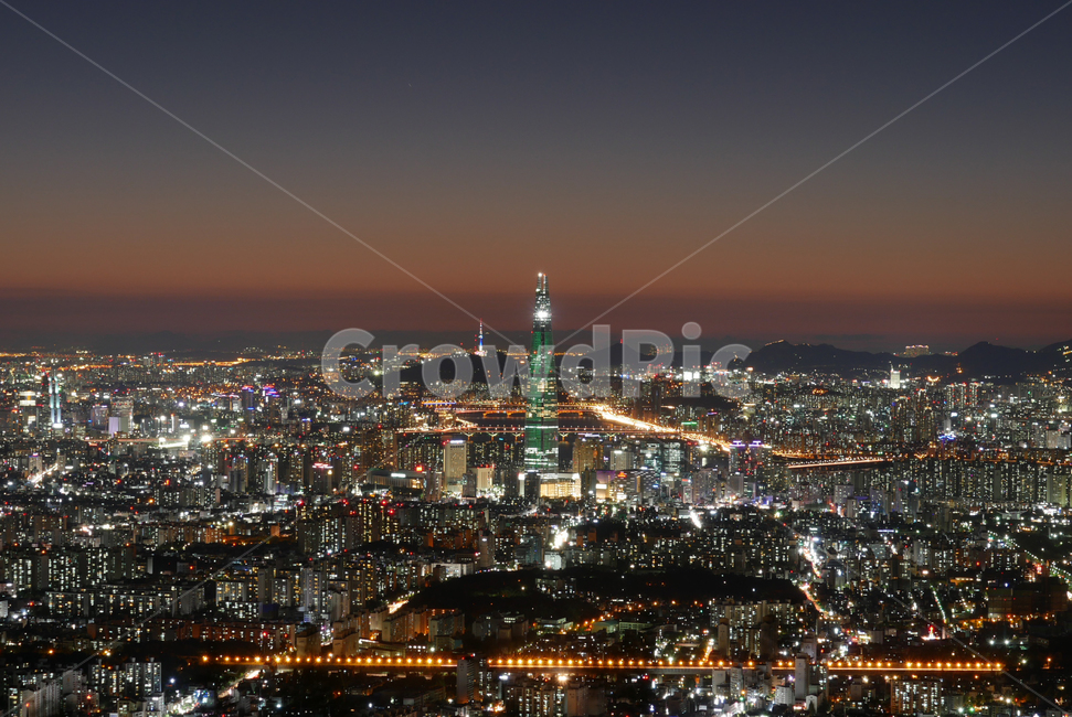 서울,야경,남산타워,제2롯데월드,n서울타워,일몰,황혼,서울야경,서울풍경,산,능선,한국도시풍경,한국도시경관,랜드마크,한국관광지,한국명소,한국랜드마크,건물,중심지,한강,landscape,nightscape