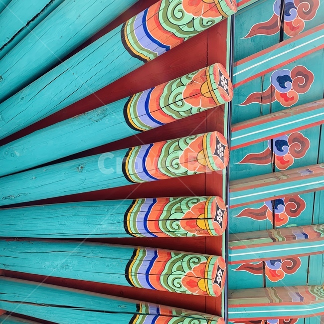 단청,색,색깔,화려함,꽃,구름,초록색,나무,오색구름,한국전통,한국문화,korean traditional,korean culture,건축물,건물외관,exterior,building,structure,architecture,construction