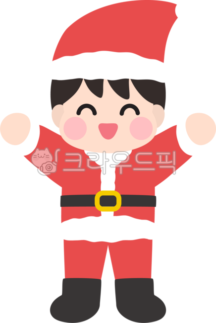 산타클로스,크리스마스도안,크리스마스캐릭터,산타모자,산타복장,크리스마스,성탄절,만세,산타코스튬,크리스마스요정,어린이,남자아이,미소,웃음,연말행사,크리스마스스티커,크리스마스요소,겨울요소,겨울스티커,사람캐릭터,인사