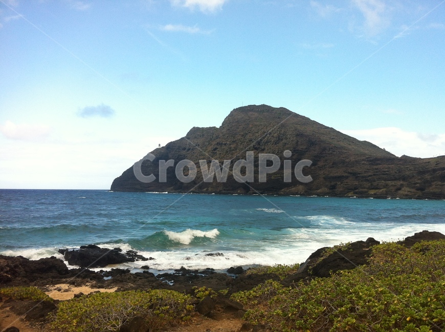 하와이,바다,푸른바다,하늘,구름,자연,경관,경치,hawaii,파도,새파란