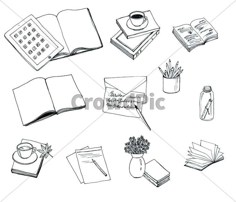 손그림,handdrawing,팬그림,팬라인,pen,penline,penpicture,잔,teacup,coffeecup,pendrawing,책,book,노트,note,꽃병,편지,letter,epistle,편지지,letterpaper,writingpaper,stationerypaper,vase,flowervase