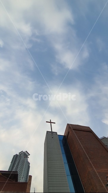 십자가,구름,교회,하늘,푸르름,빌딩,sky,cross