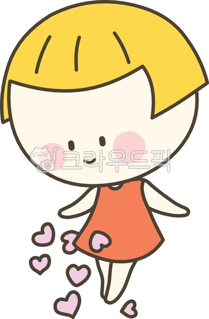 귀여운,여자아이,금발,표정,일상생활,이모티콘,캐릭터,스티커,하트,발렌타인데이,마음