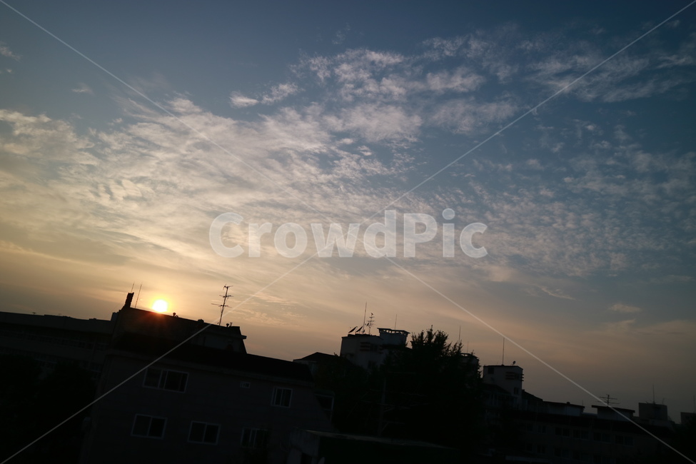 구름,양때구름,감성,노을,예쁜,저녁노을,태양,여름,높은구름,고기압,하늘,하늘색,빨간색,노란색,노랑색,검정색,그림자,노란노을,빨간노을
