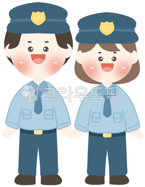 경찰,남자경찰,여자경찰,직업캐릭터,순찰,경찰복,경찰차,수갑,정의,안전,시민보호,감성,손그림스타일,귀여운,법집행,교통정리,경찰서