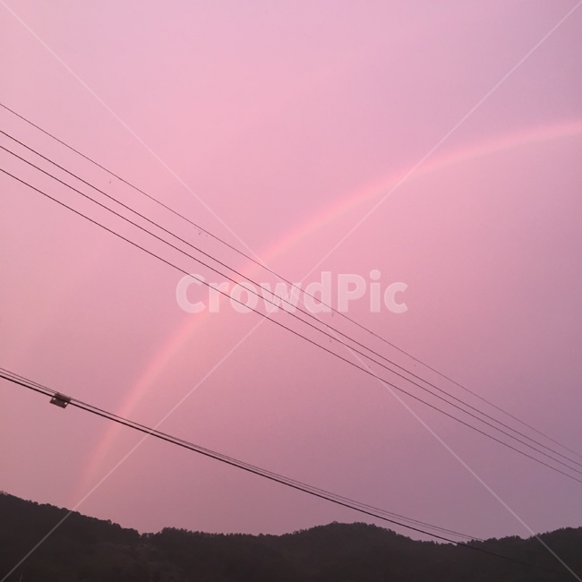 nature,자연,무지개,rainbow,하늘,sky,분홍하늘,pinksky