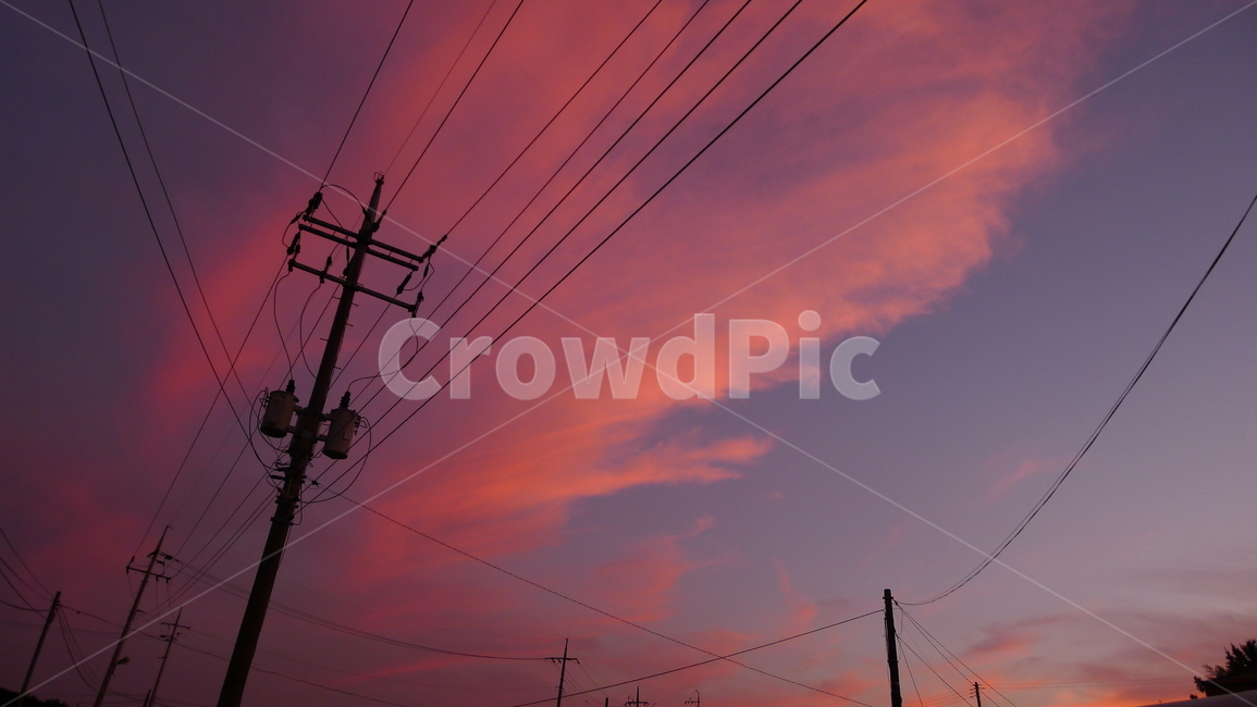 하늘,구름,풍경,자연,노을,자연,풍경,nature,landscape,cable,케이블,power lines,전력선,electric transmission tower,송전탑